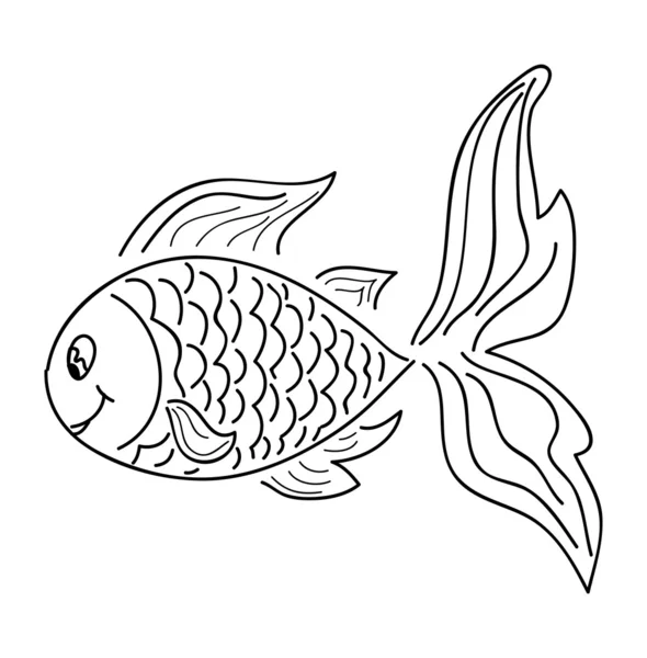白の魚分離のイラスト — ストックベクタ