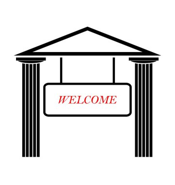 Greek Temple with Doric columns clipart