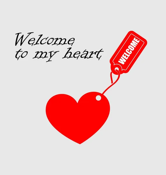Välkommen till mitt hjärta — Stock vektor