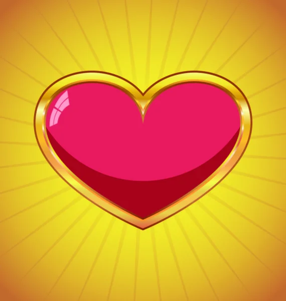 Guld valentine hjärta bakgrund — Stock vektor