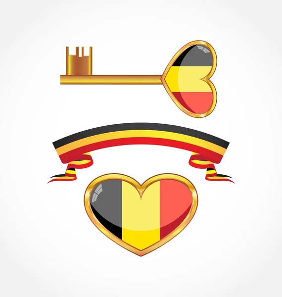 Reihe von Symbolen Belgiens — Stockvektor