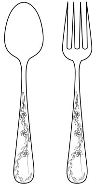 Vector spoon and fork clipart