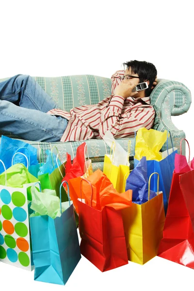 Cansado após as compras — Fotografia de Stock