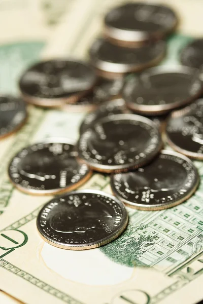 달러와 동전 — 스톡 사진