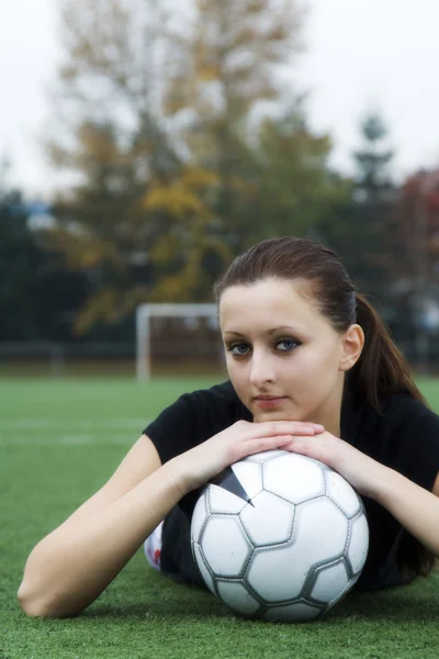 Piłka nożna dziewczyna — Zdjęcie stockowe