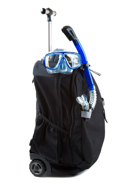Isolated Shot Luggage Snorkeling Equipment Can Used Travel Vacation Concept — Stock Photo, Image