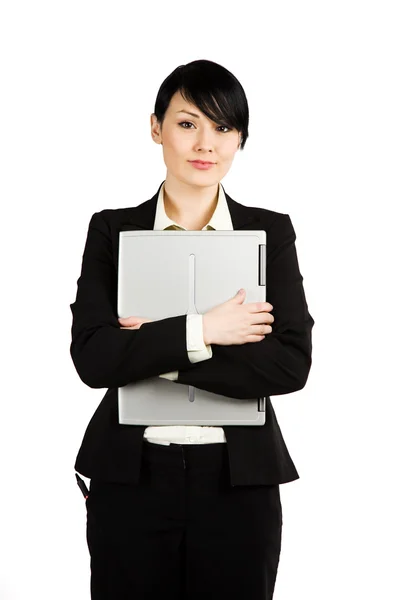 Femme d'affaires et ordinateur portable — Photo