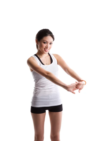 Asiática mulher exercitando — Fotografia de Stock