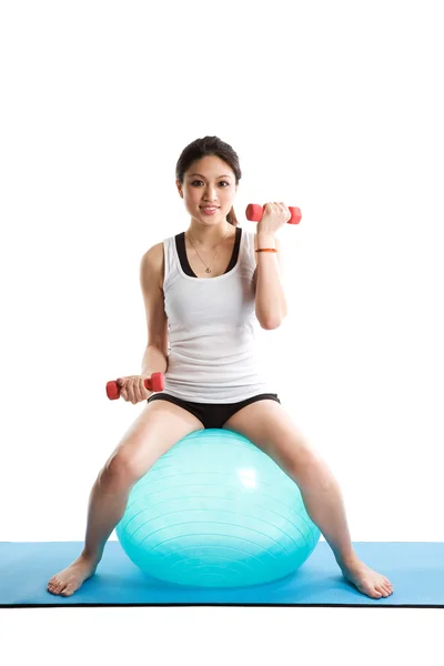 Asiático mulher exercício — Fotografia de Stock