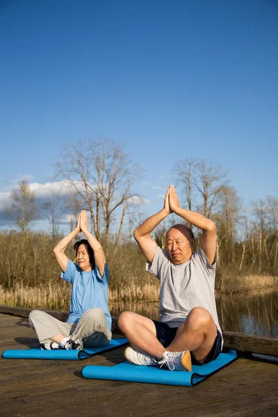 Exercice couple senior — Photo