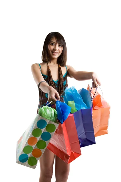 Shopping asiatisk kvinna — Stockfoto