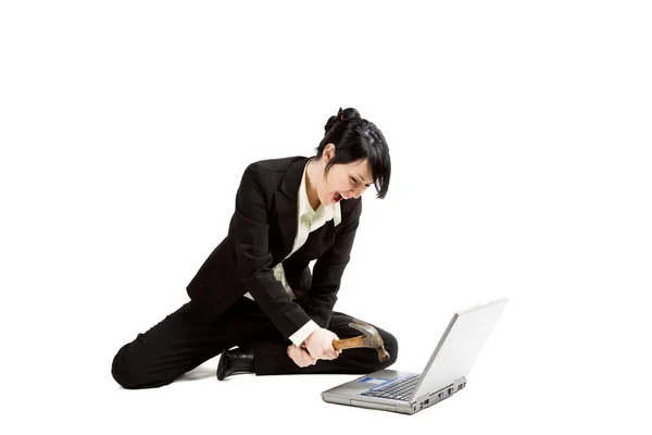 Angry and stressed businesswoman — Stock Photo, Image