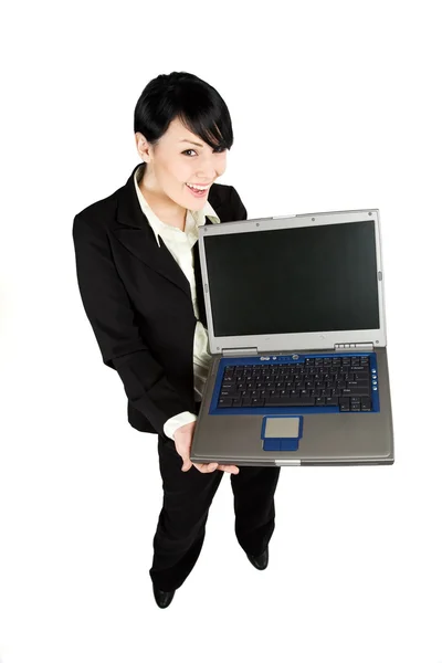 Zakenvrouw en laptop — Stockfoto