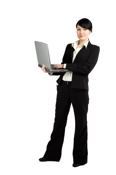 Üzletasszony és laptop — Stock Fotó