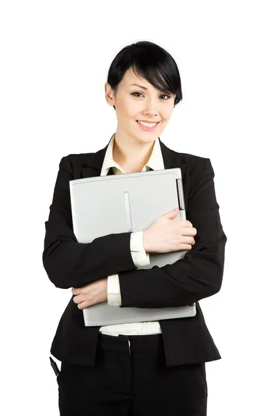 Businesswoman and laptop — Stock Photo, Image
