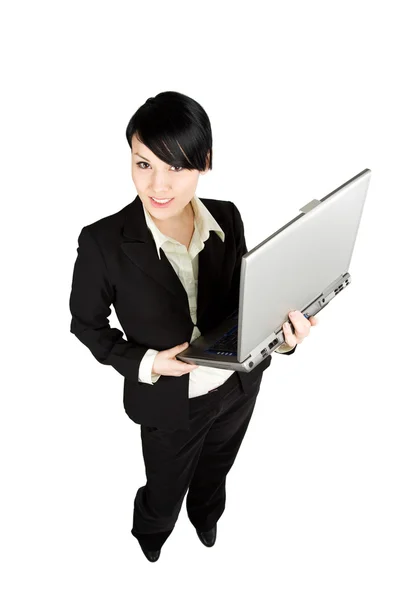 Businesswoman and laptop Royalty Free Stock Images