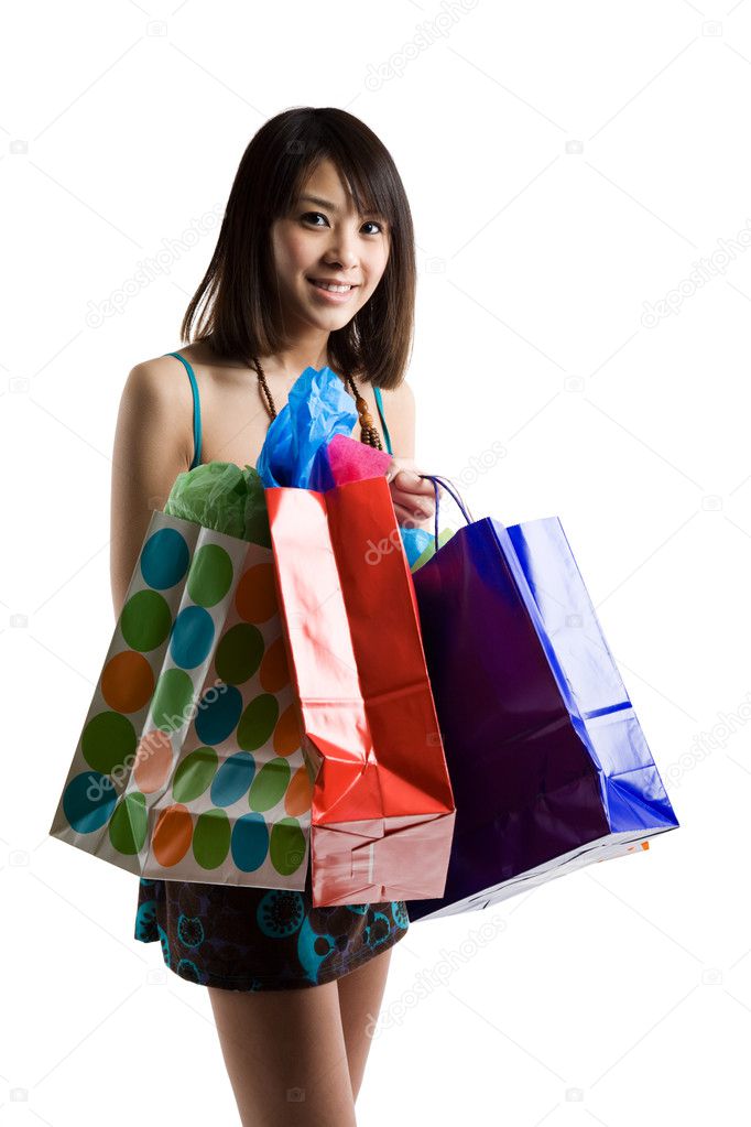 Shopping asian woman