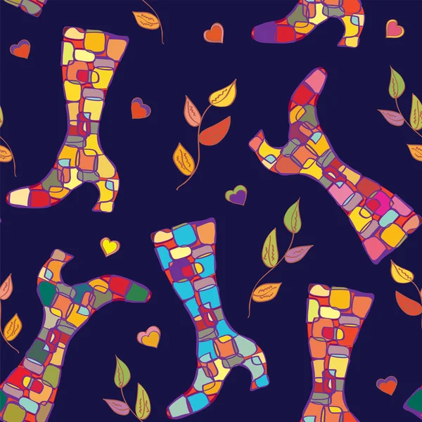 Μπότες φθινόπωρο μοτίβο — Διανυσματικό Αρχείο