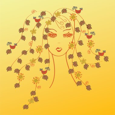 Fashion woman face clipart