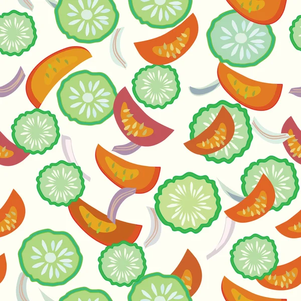 Concombre et tomate motif sans couture — Image vectorielle
