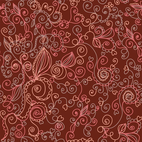 Floral motif sans couture orné — Image vectorielle