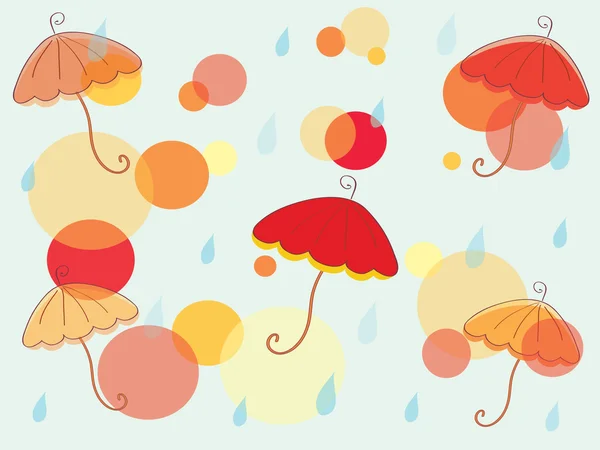 Outono fundo com guarda-chuva —  Vetores de Stock