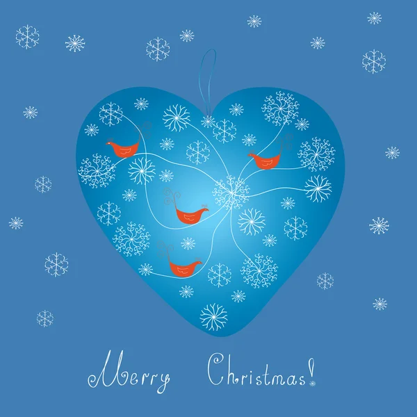 Carte de Noël avec coeur — Image vectorielle