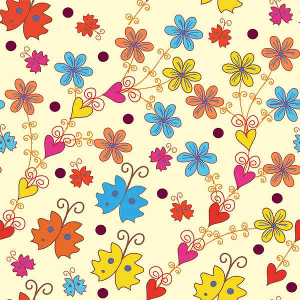 Patrón sin costura con flores — Archivo Imágenes Vectoriales