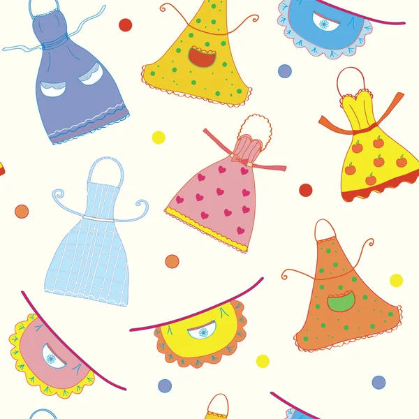 Seamless pattern with funny aprons — Stock Vector