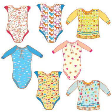 Baby clothes set clipart