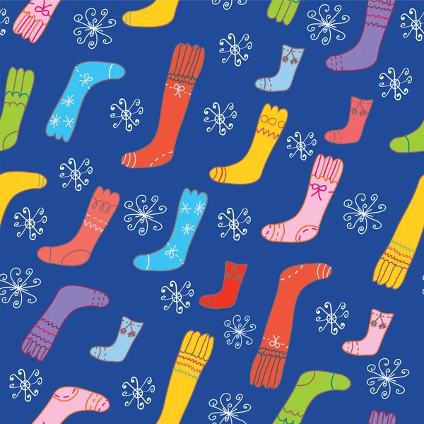 Patrón sin costura Christmass con calcetines — Vector de stock