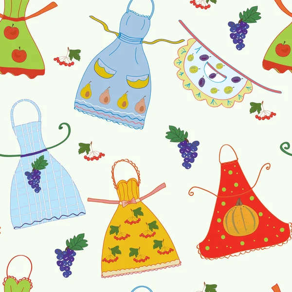 Seamless pattern with aprons — Stock Vector