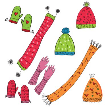 Hats and gloves clipart