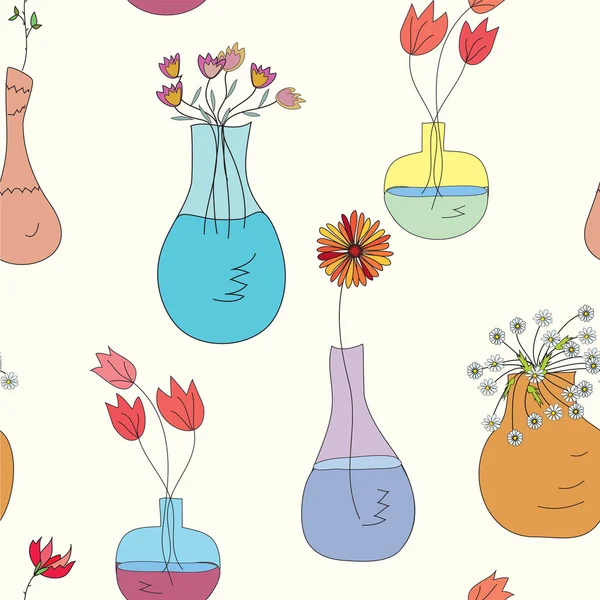 Безшовний візерунок з вазами — стоковий вектор