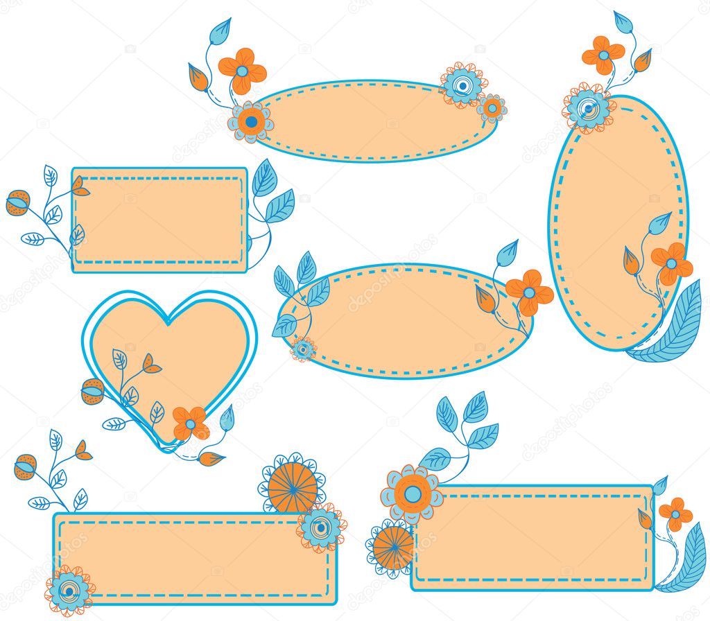 Floral frames set