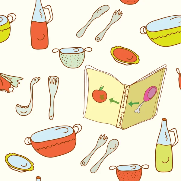 Modèle de cuisine sans couture — Image vectorielle