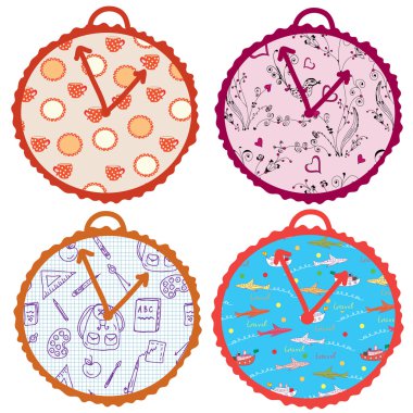 relojes concepto conjunto de dibujos animados