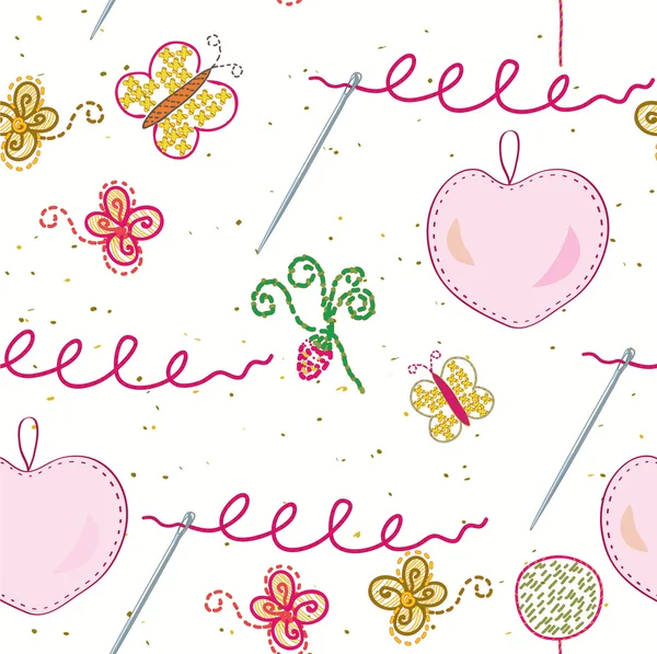 Seamless embroidery pattern — Stockvector