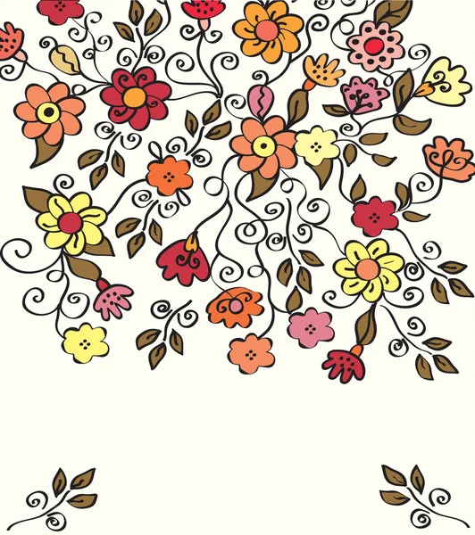 カードの明るい背景の花 — ストックベクタ