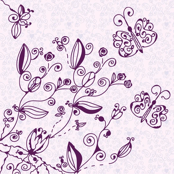 Floral background with pattern — Stock Vector