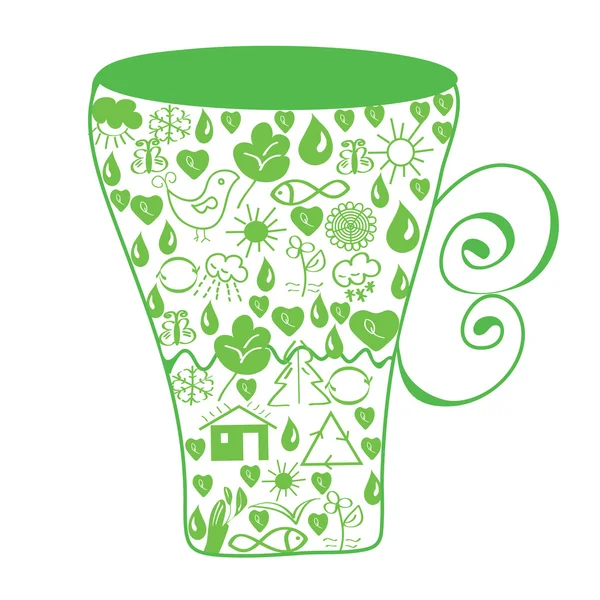 Milieu cup — Stockvector