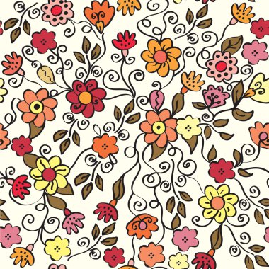 Floral ornate seamless pattern clipart