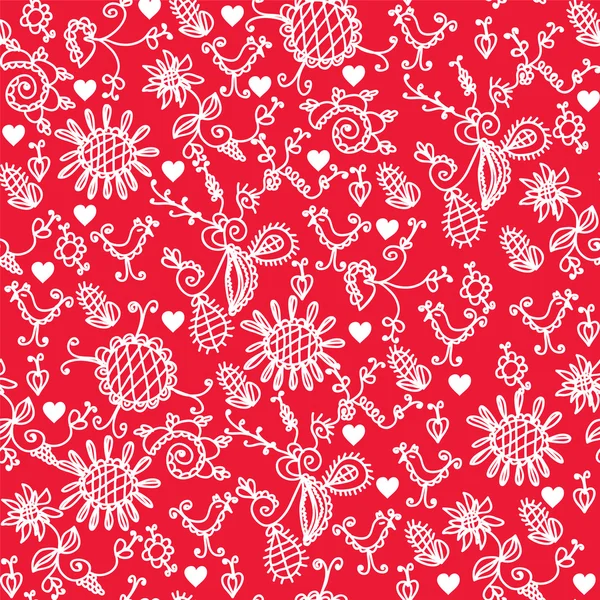 Romantic red seamless pattern — Stock Vector
