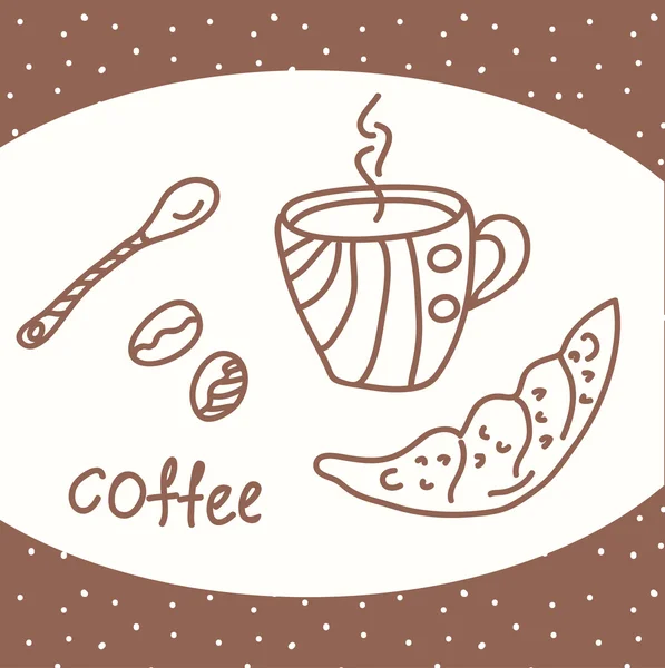 Cartão de café com feijão — Vetor de Stock