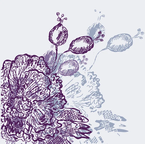 Грязный фон с цветком розы — стоковый вектор