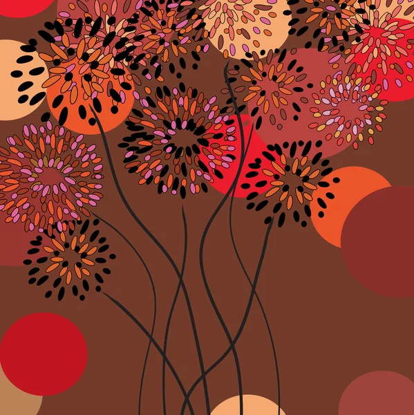 Floral Card Bright Dandelions — Stock Vector