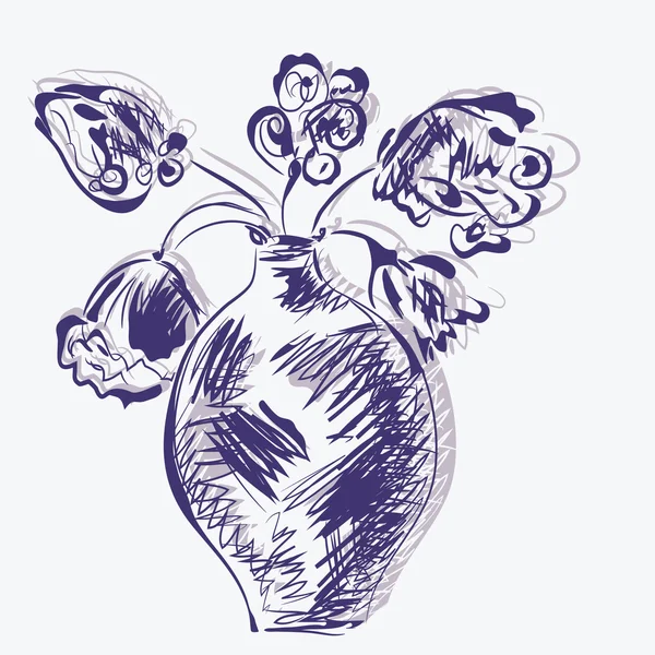 Sketch of vase — Stock Vector