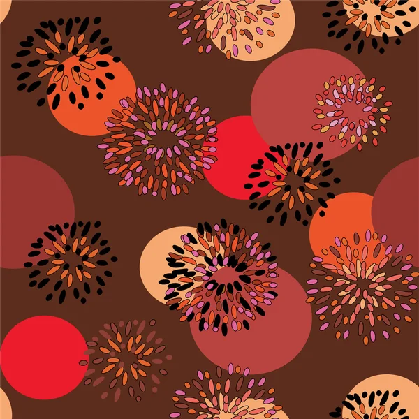 Seamless Floral Background Bright Circles — Stock Vector