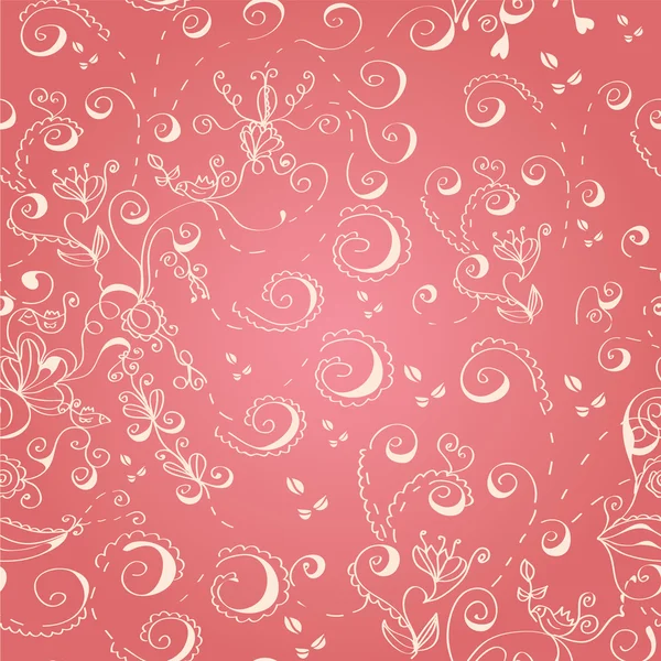 로맨틱 핑크 꽃 원활한 패턴 — 스톡 벡터