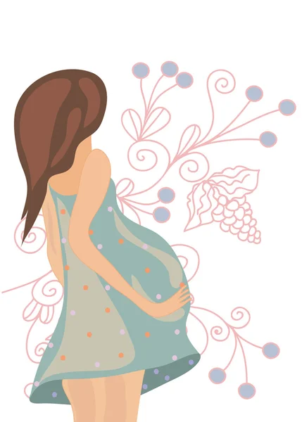 Mulher grávida — Vetor de Stock